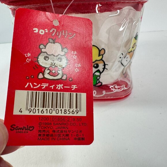 Corocorokuririn 1998 Sanrio Clear & Red Vinyl Plastic Zipper Square Bag - Picture 12 of 14